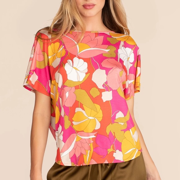 Trina Turk ALLISA Boca Chica Floral Boatneck Top - XL - Picture 8 of 9
